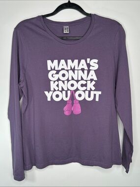 Crooks & Castles Mama's Gonna Knock You Out Purple Graphic Long Sleeve Tee  XL